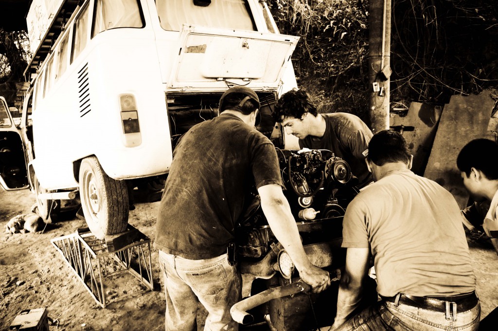 Ben learning to take his engine out for the first time