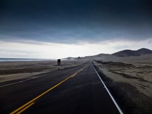 Open desert roads of Peru