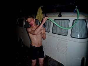 VW Bus shower