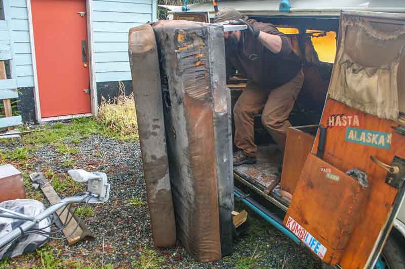 burnt out VW Van Fire