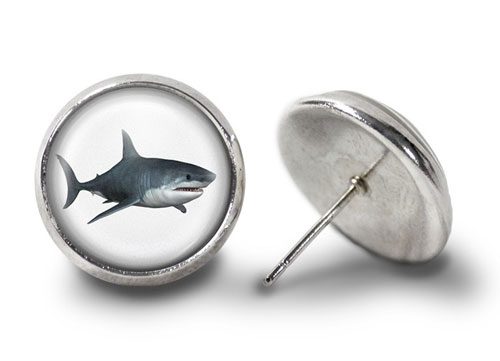 Shark-Earrings-Silver