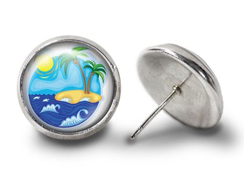 Tropical-Island-Earrings-Silver