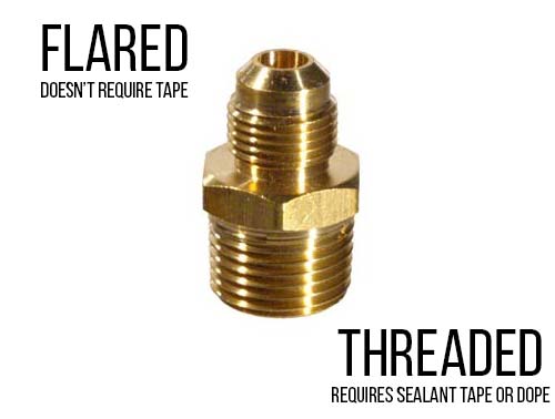 propane flared vs compression fittings